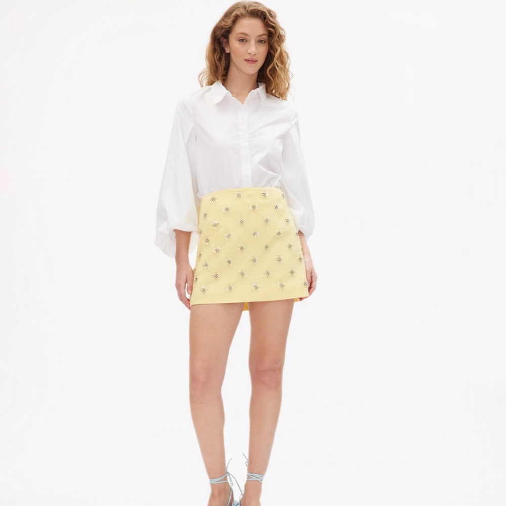 Tanya Taylor Yellow Mini Skirt NWT